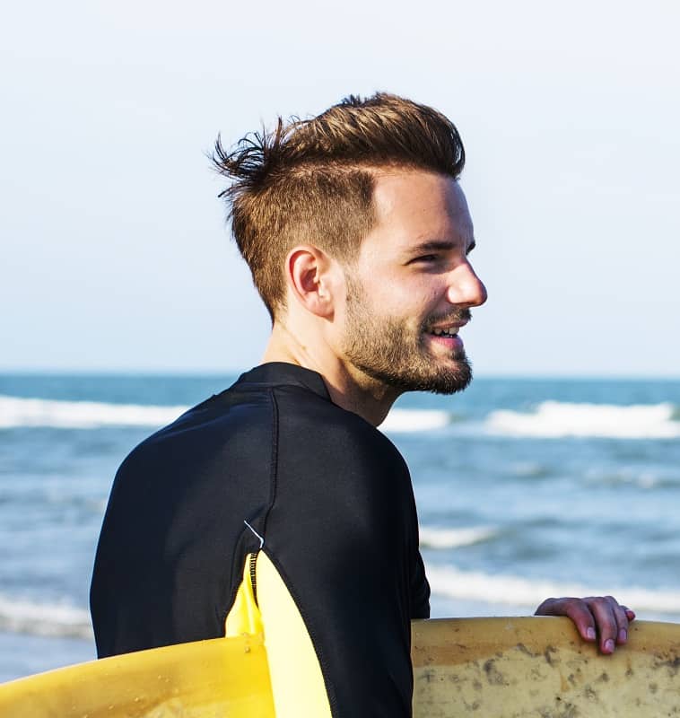 surfer boy hairstyle with undercut
