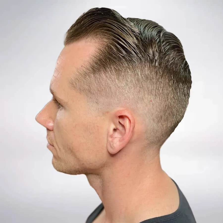 taper fade comb over for receding hairline