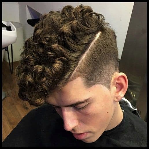 Taper Fade with Waves and Curls for men
