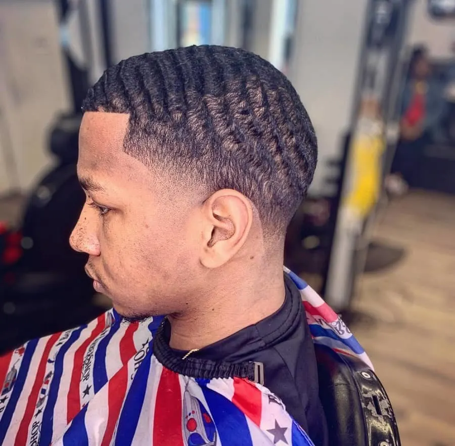 taper fade haircut with waves