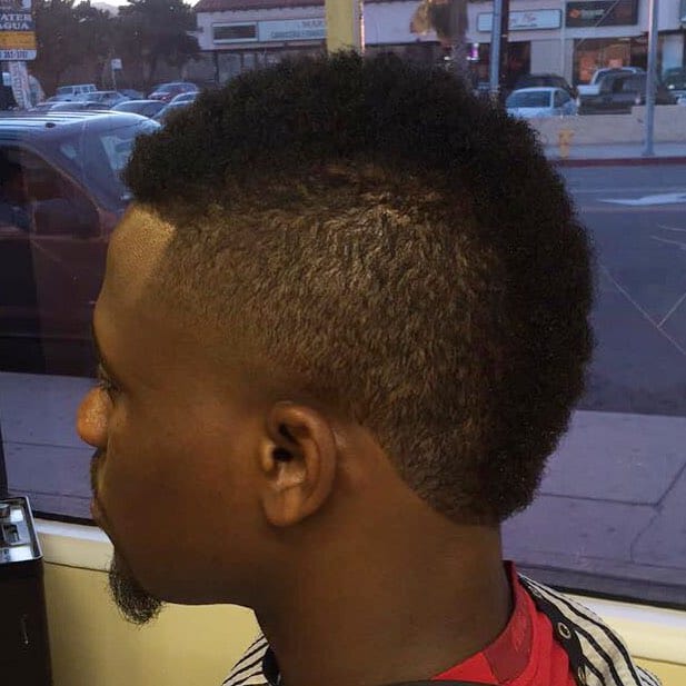 afro mohawk with taper fade