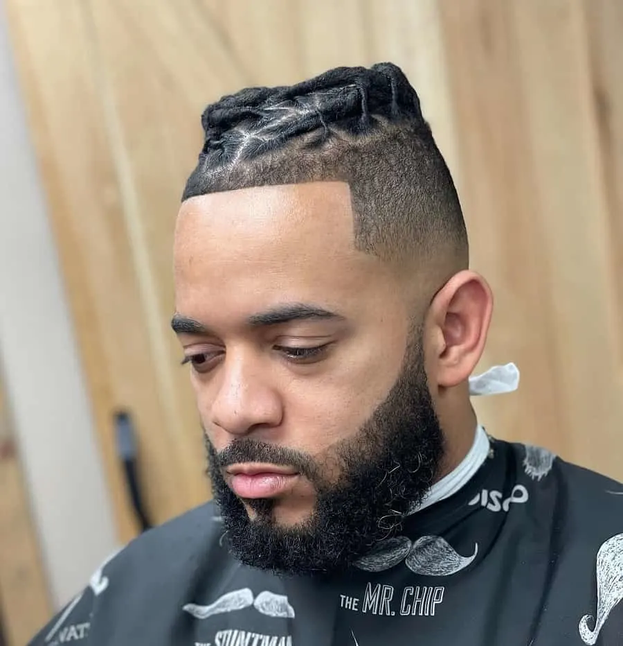 taper fade with beard for black men
