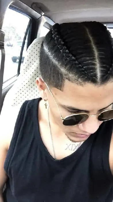 taper fade with double braids