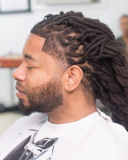 taper fade with wavy dreads