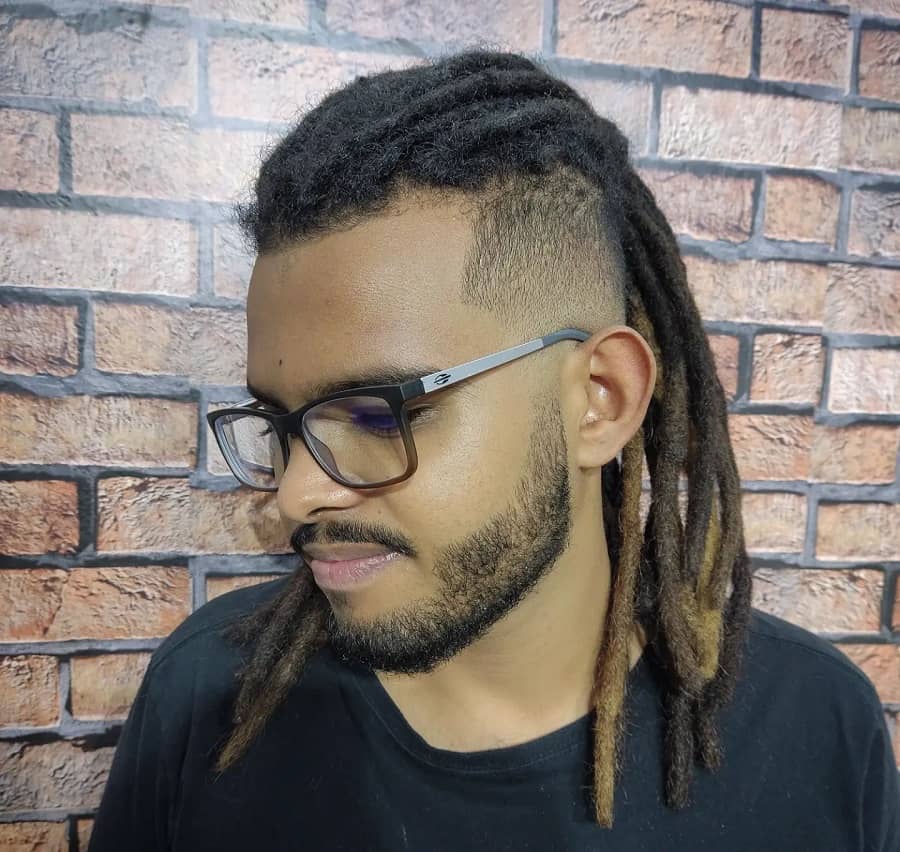 taper faded dreads with beard