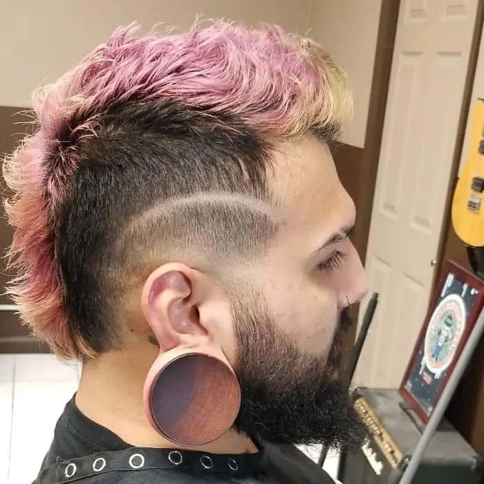 taper fades with dyed mohawk