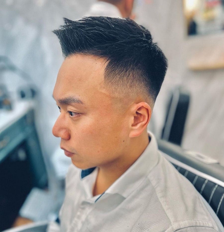 tapered long crew cut
