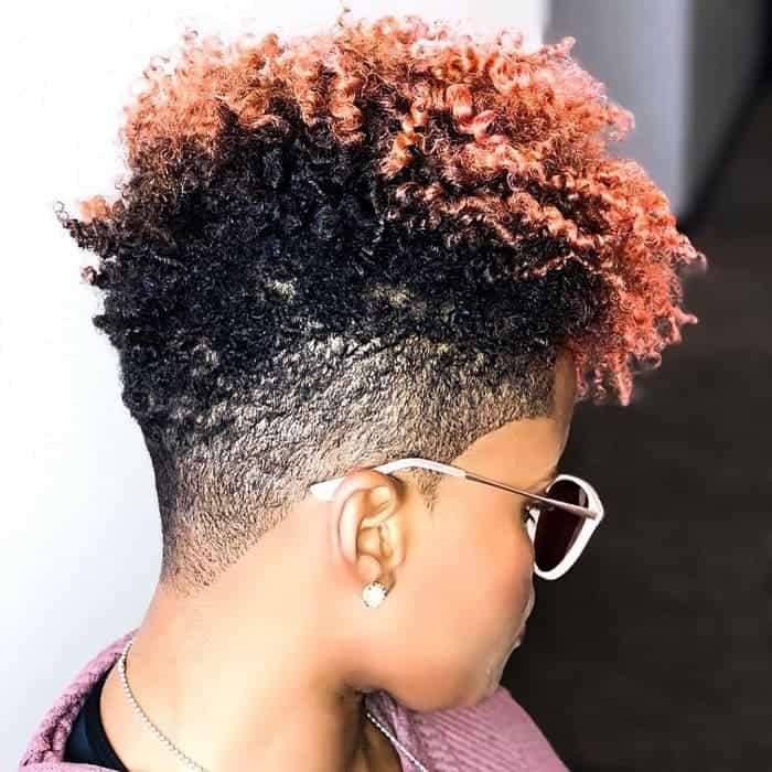 tapered natural hair with frosted tips