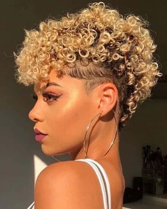 girl with tapered natural curly hair