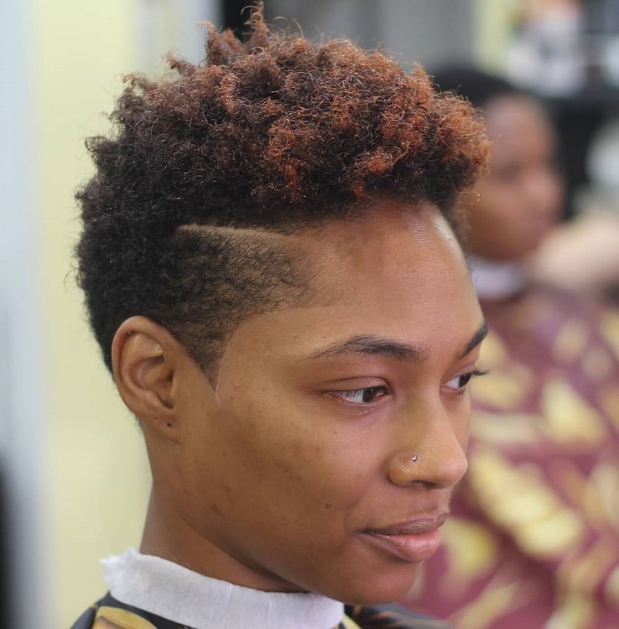 tapered side part for short natural hair