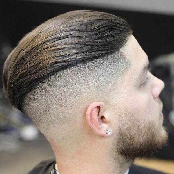 Flat top tapered hairstyle with undercut