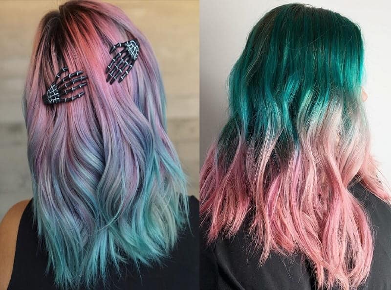 Teal And Pink Ombre Hair