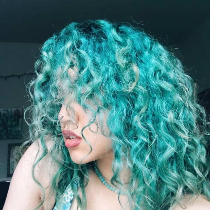 teal hair colors for curly hair 