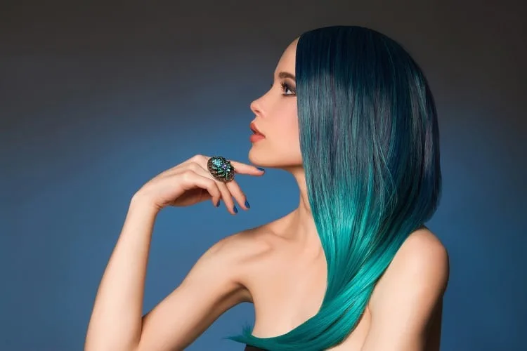 teal ombre hair
