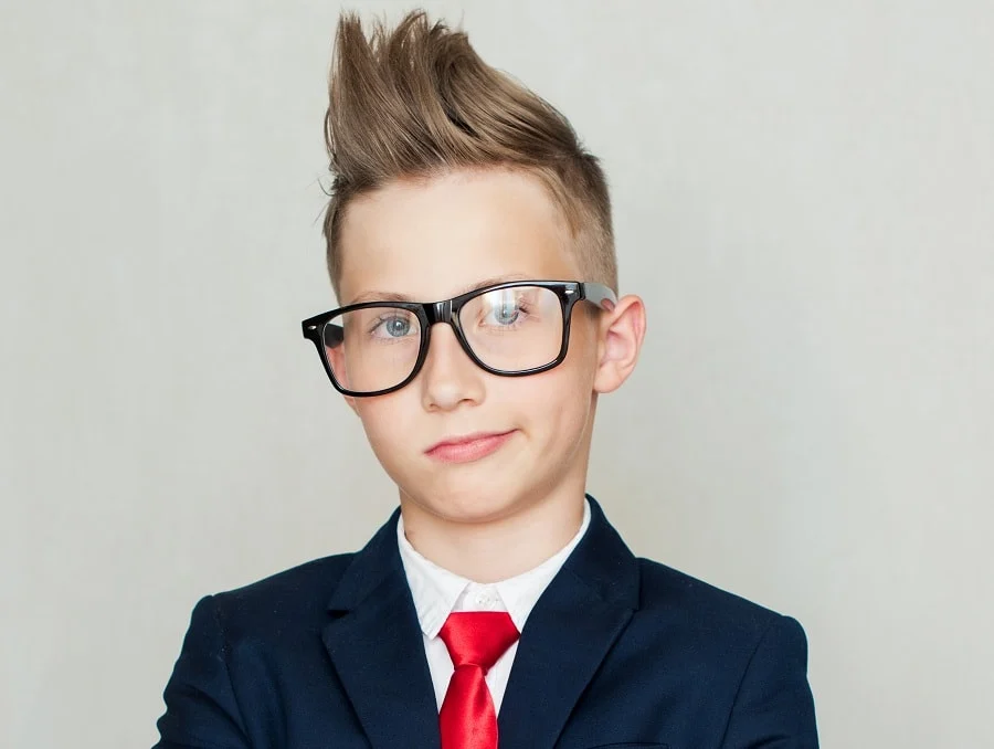 teen boy mohawk with glasses