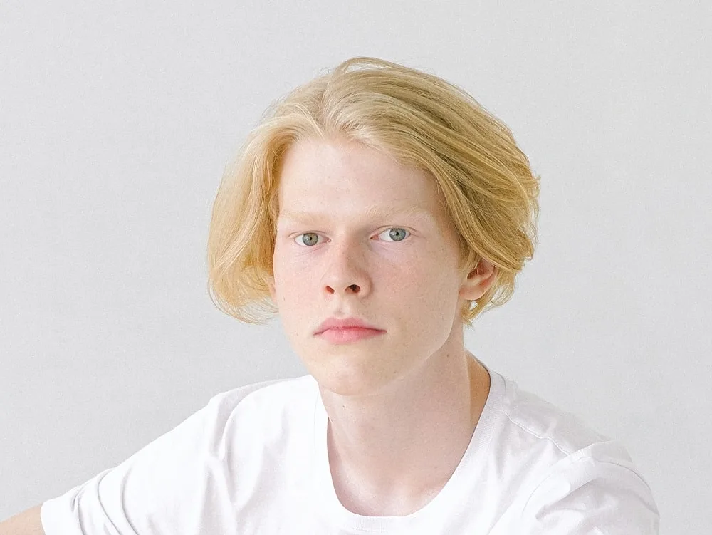 teen boy with blonde hair