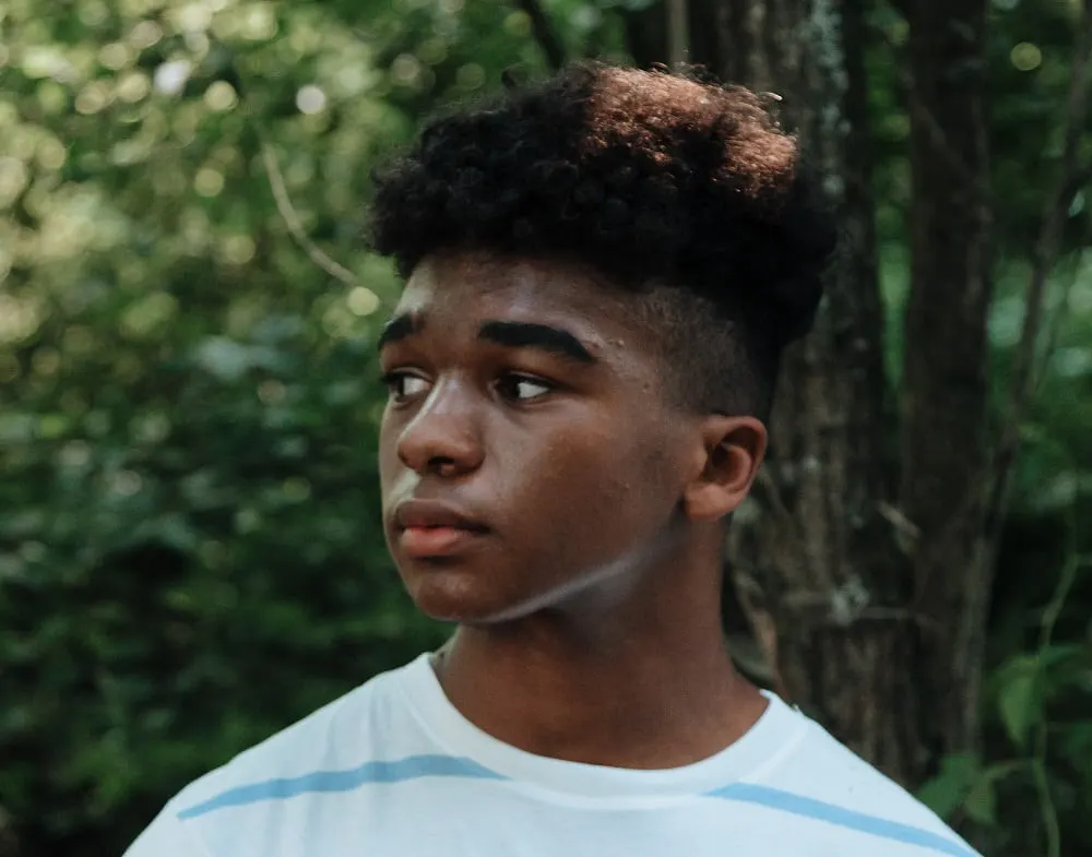 teenager black boy's hairstyle
