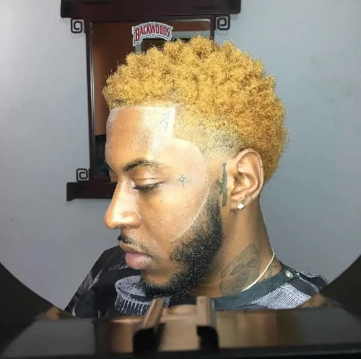 temp fade for blond curly hair