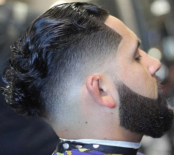 Slick Back Temp Fade with Waves