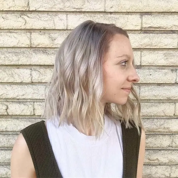 long wavy textured bob