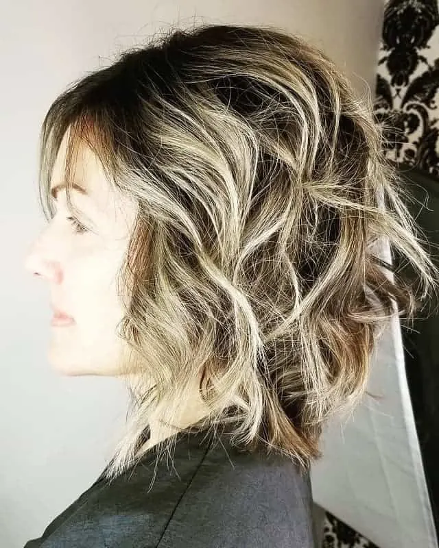 curly textured bob