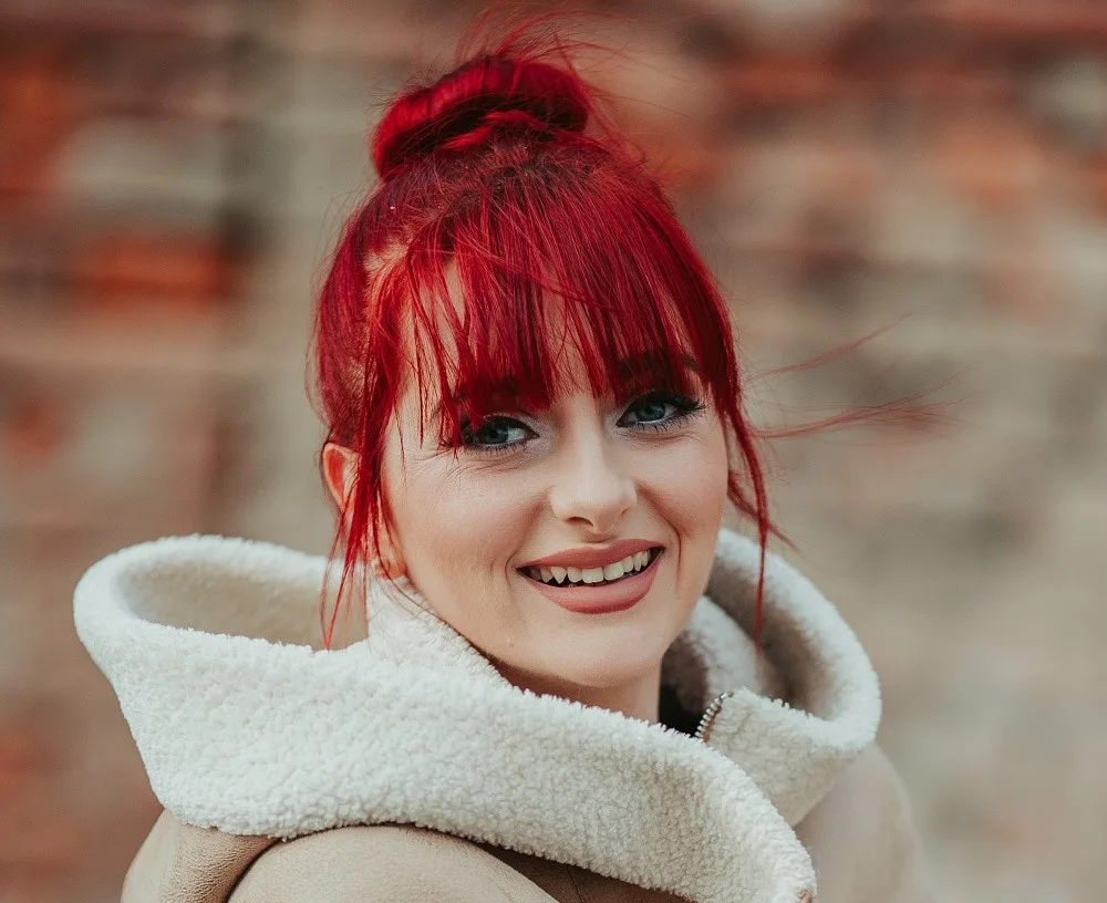 textured messy bangs