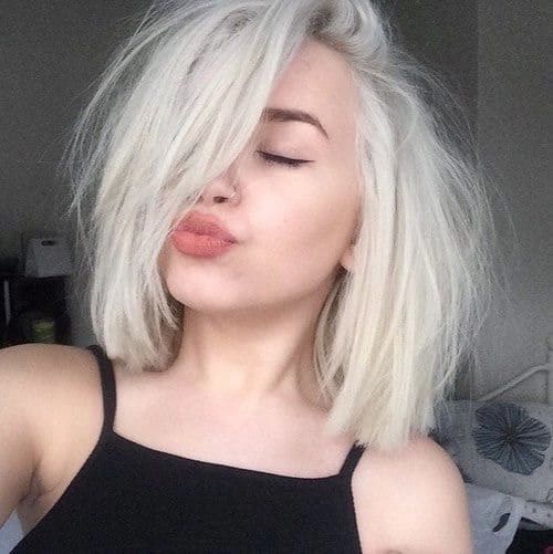 Silver Thick Bob with Natural Roots