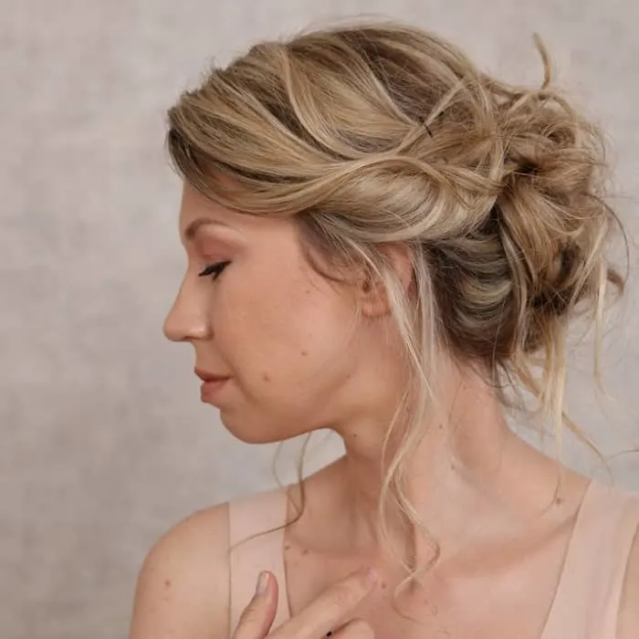 thick layered hair updo