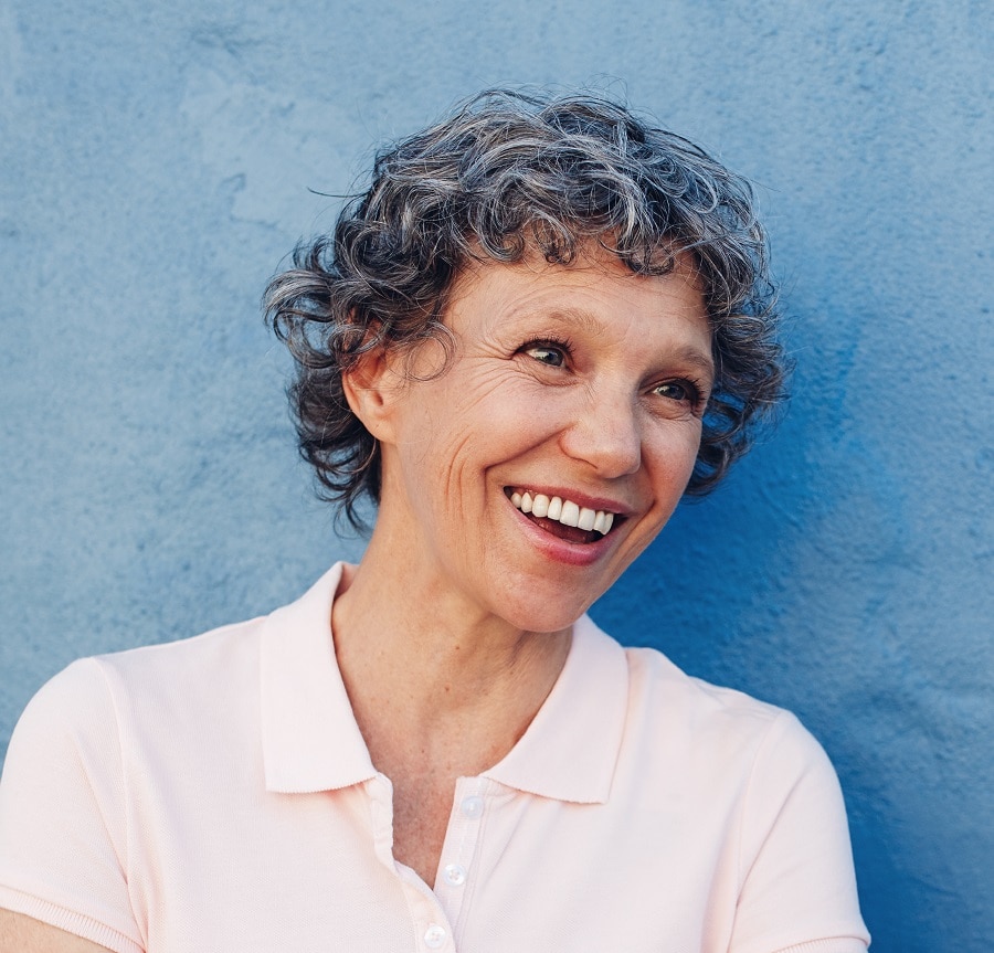 thin curly pixie for women over 50