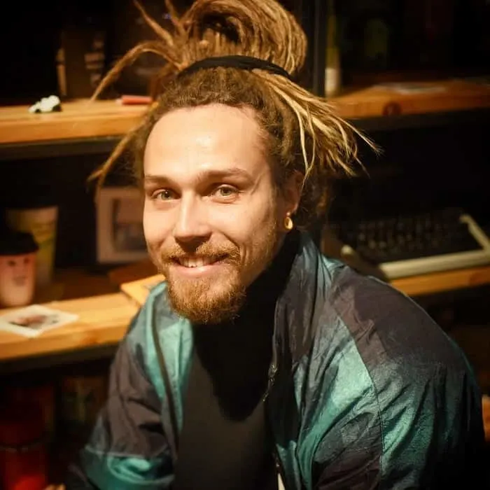 Thin Dreads with Ponytail for Men