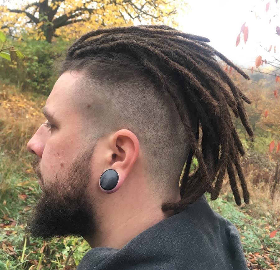 thin dreads with undercut for men
