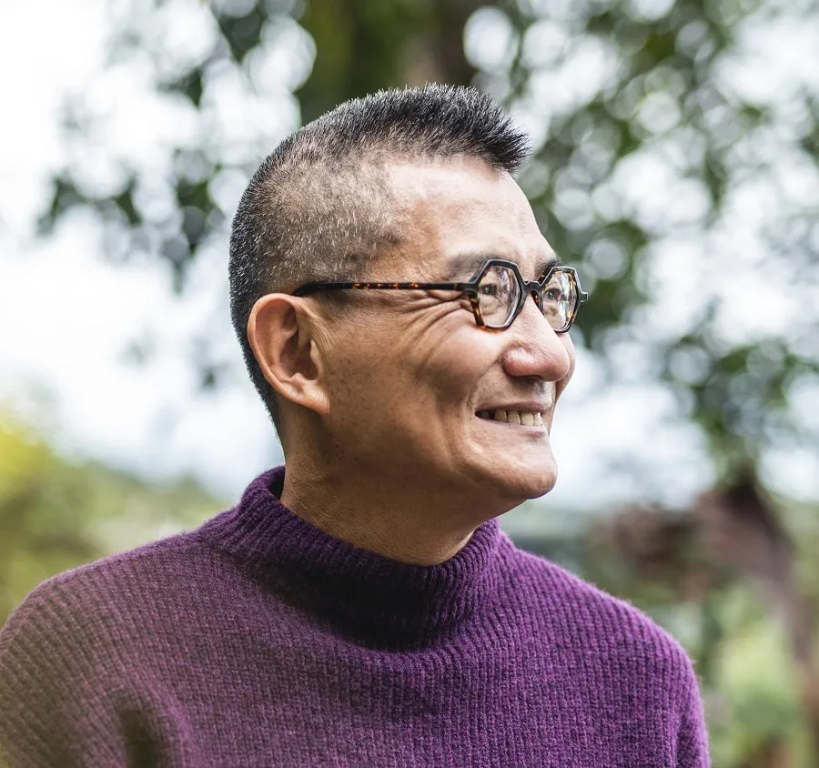 thin haircut for asian men over 60