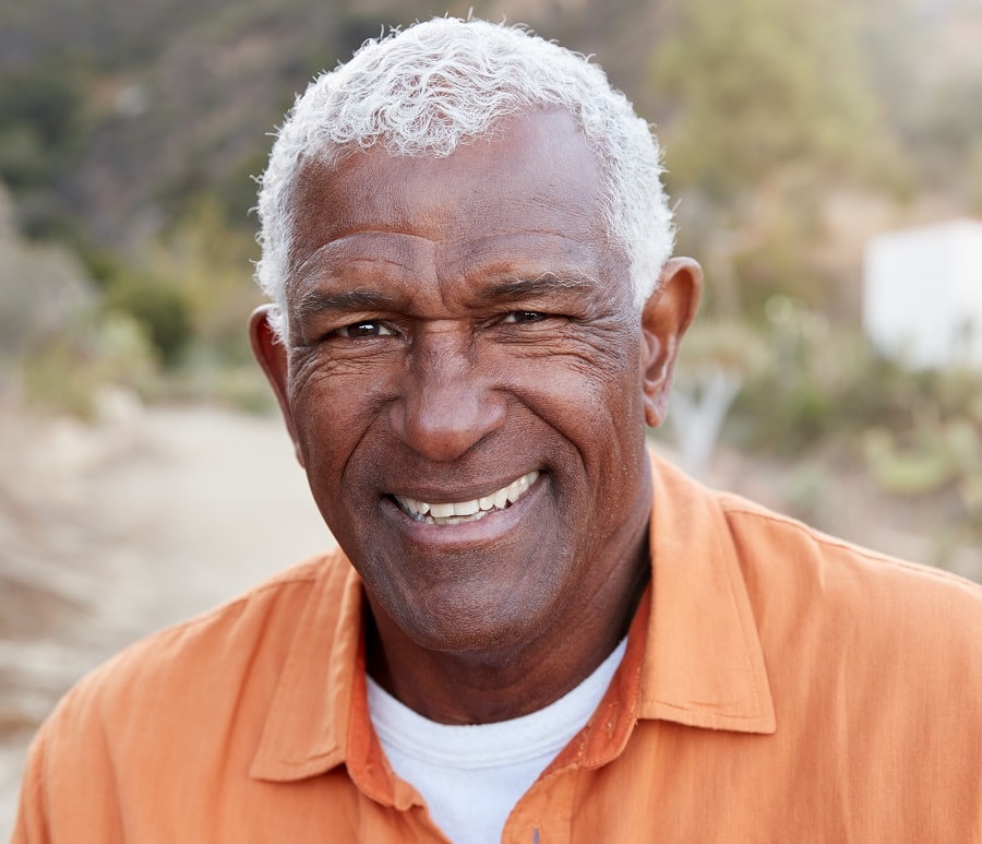 thin haircut for black men over 60
