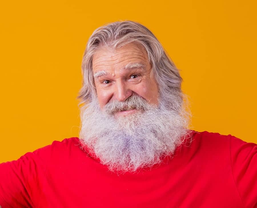 thin medium hair with beard for men over 50