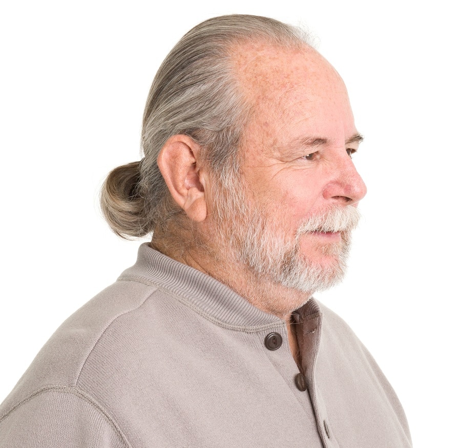 thin ponytail for men over 60