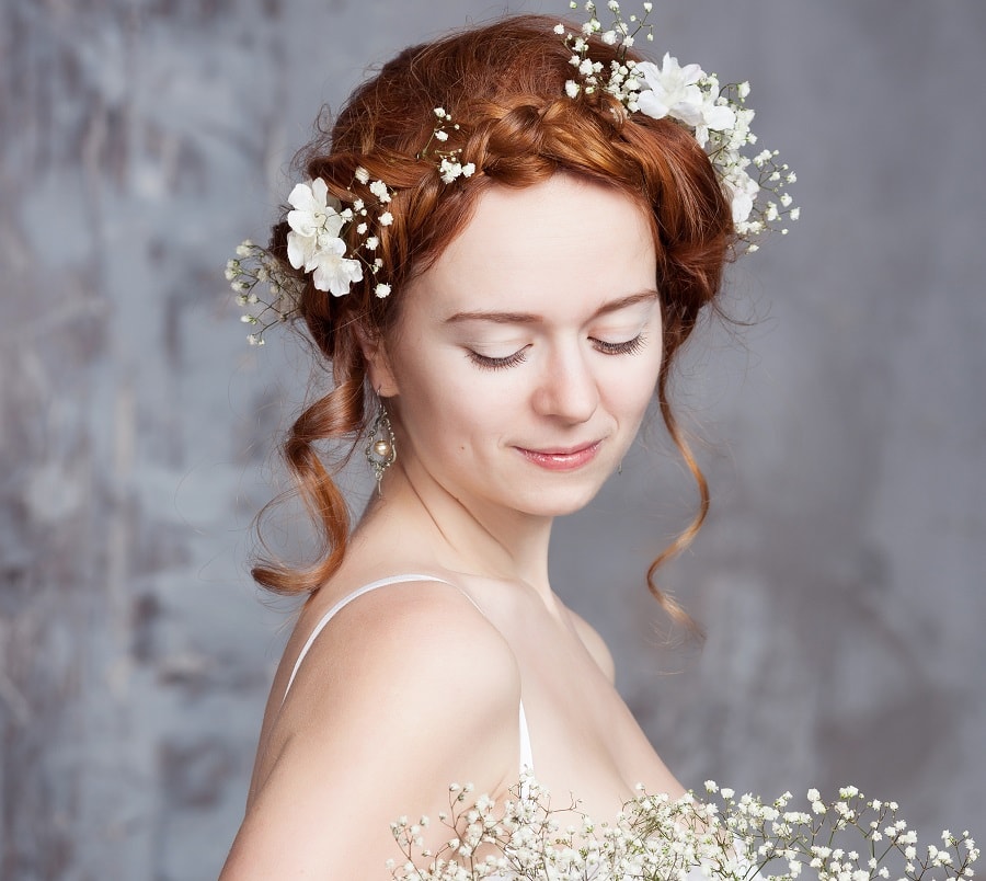 thin wedding hairstyle for red headed brides