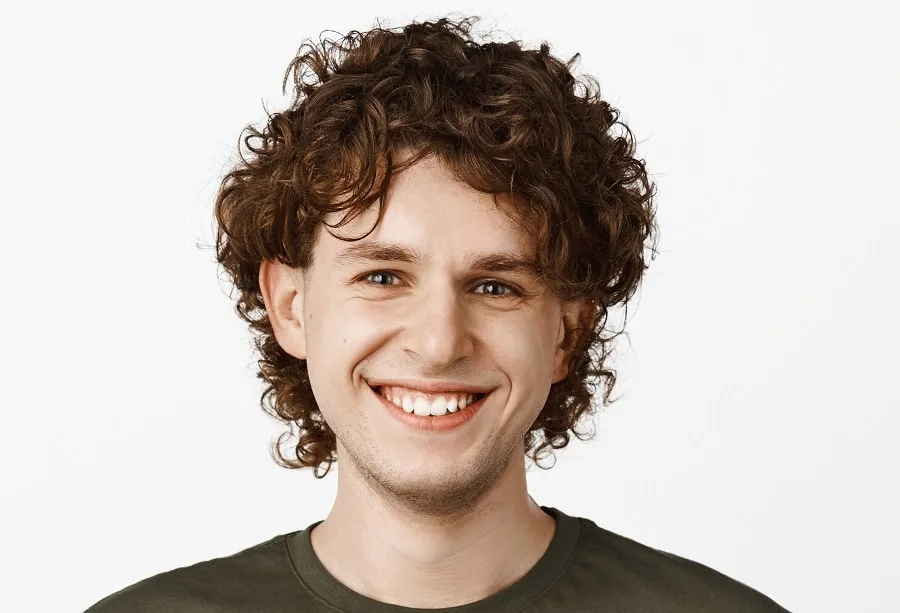 tight perm hairstyle for men with oval face