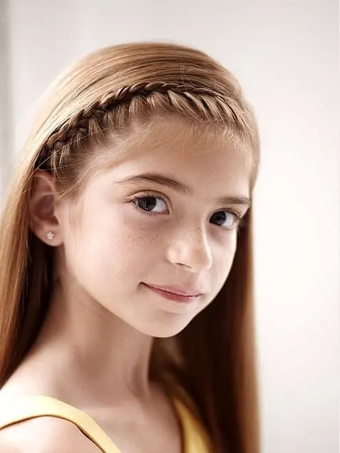 Little girl with braided headband