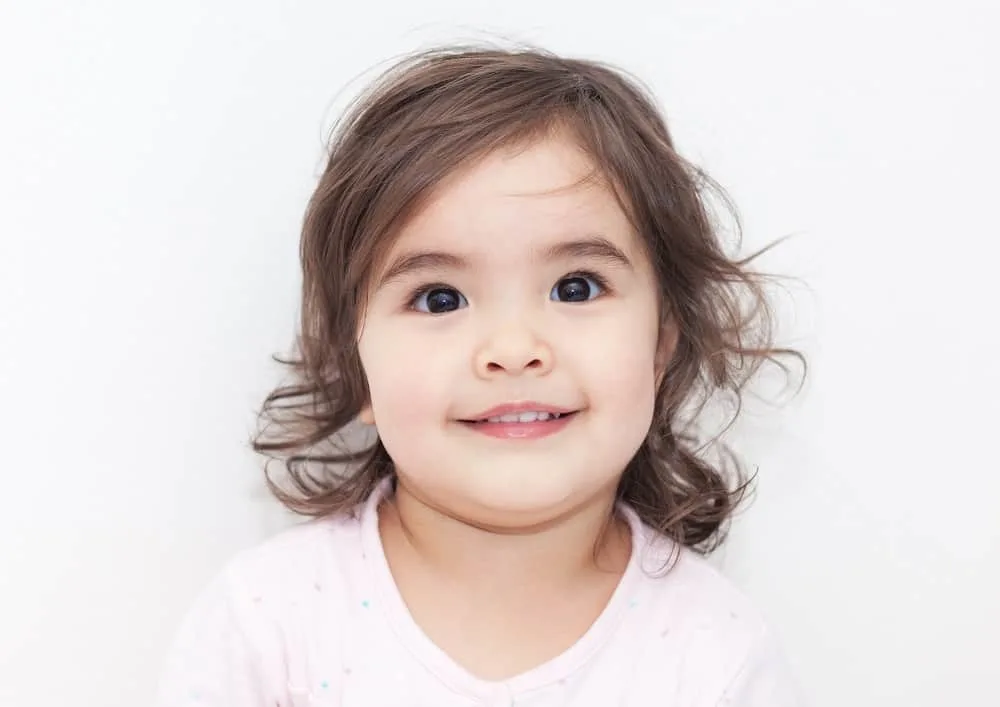 toddler girl with brown hair