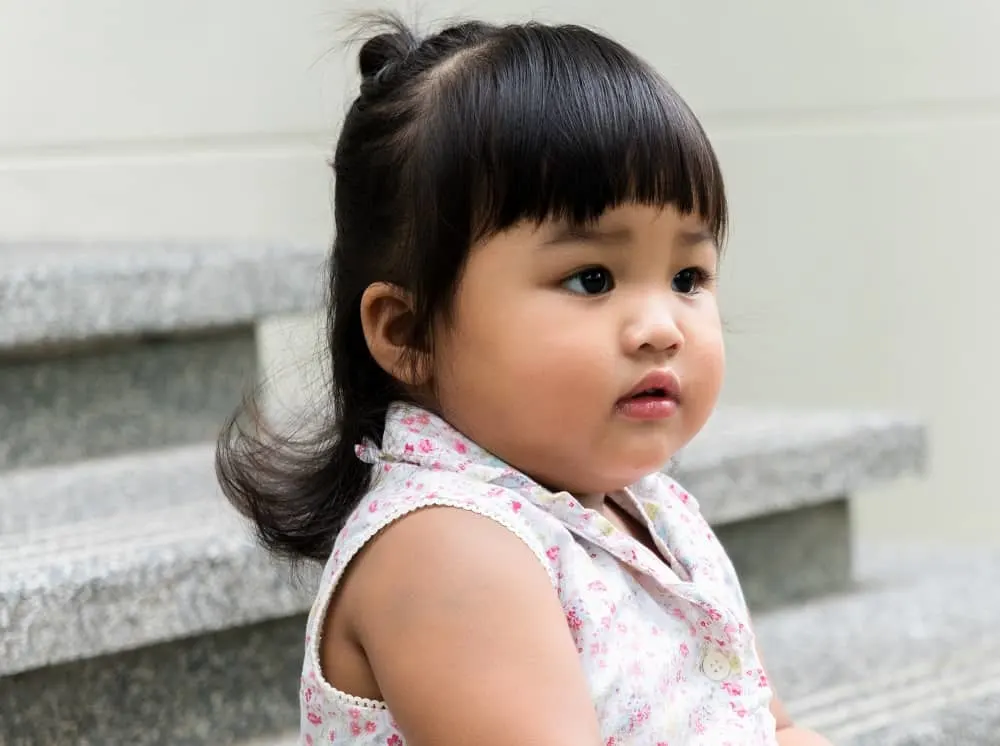 toddler girl's hairstyle with bangs