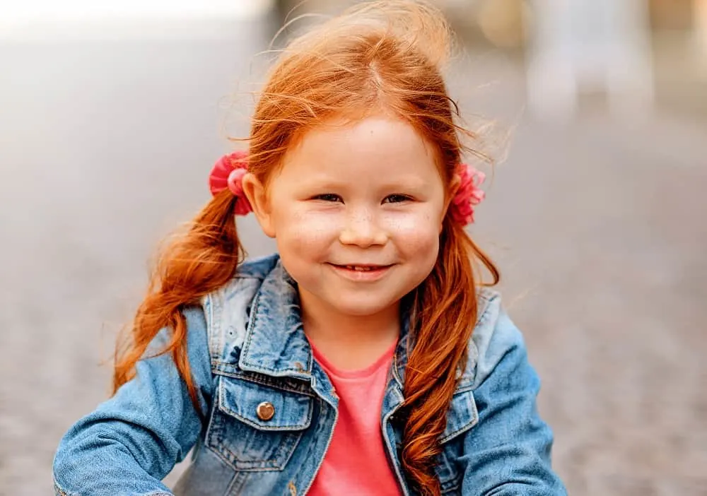 toddler girl's red hairstyle