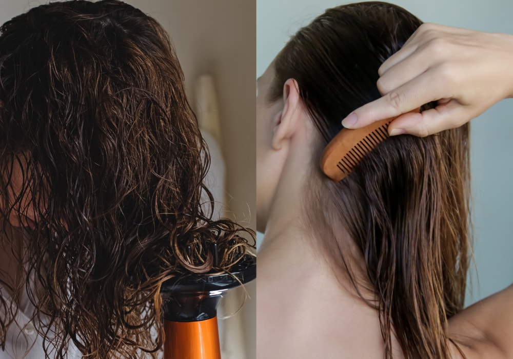 tools for controlling fluffy hair after washing