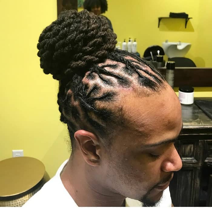 top knot with twists for men 
