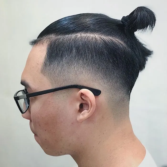 top knot with undercut for men