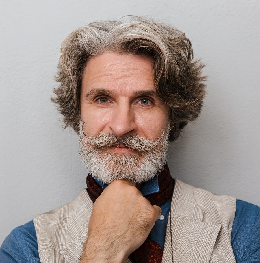 tousled hairstyle for older men