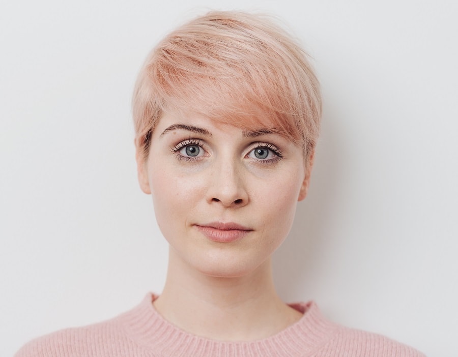 Short colored pixie transition hairstyle
