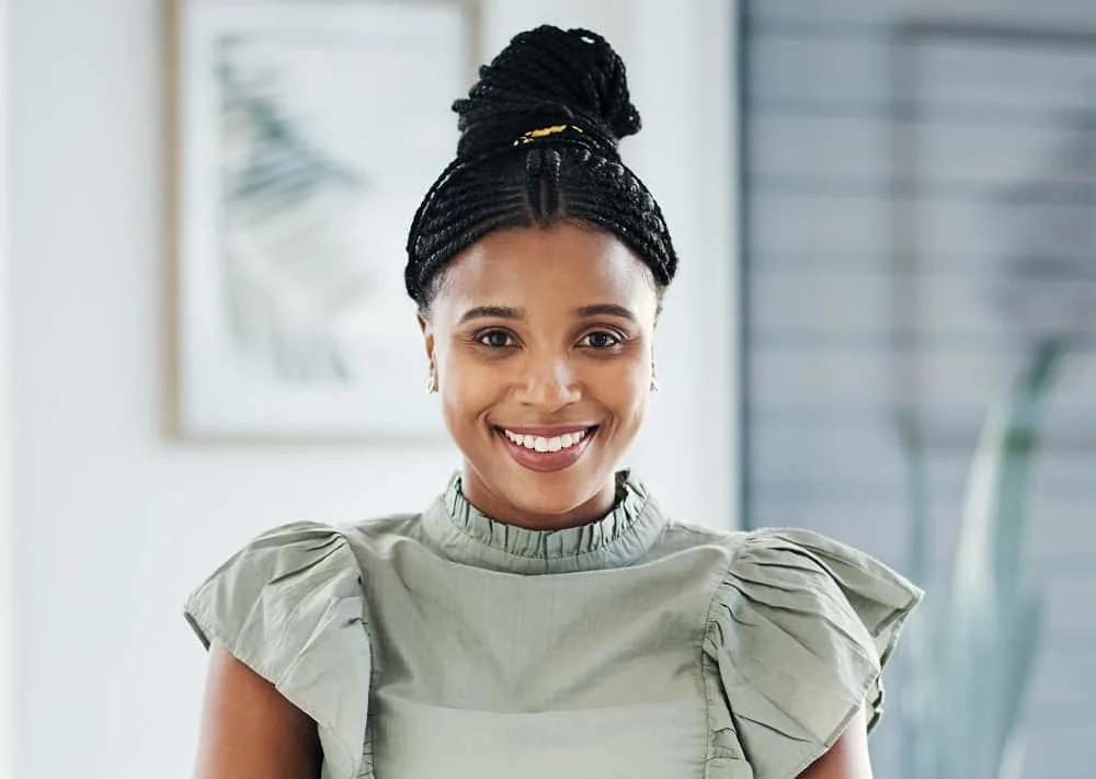 tribal braided updo for black women