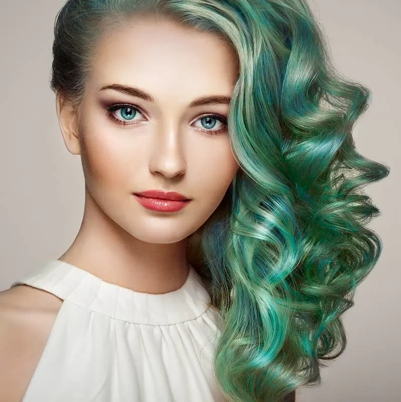 turquoise green hair color