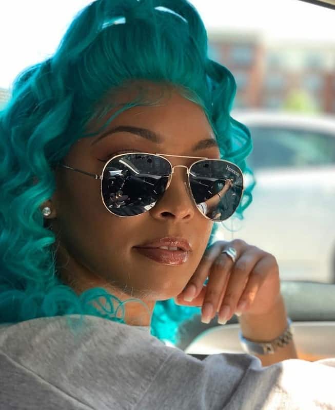 turquoise hair color on black girl