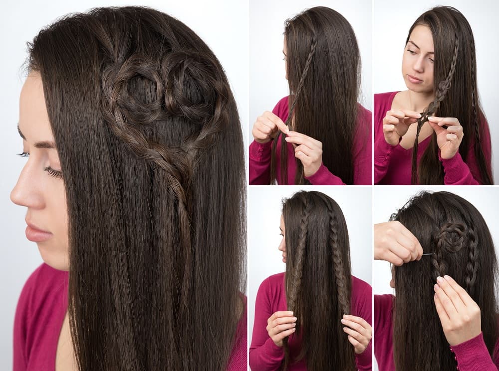 tutorial for heart shaped side braids